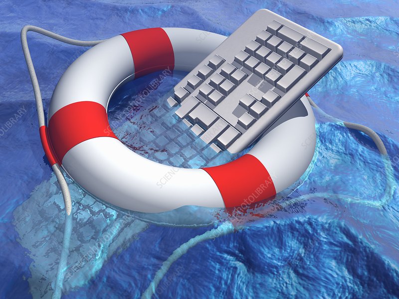 keyboard in water disaster preparedness